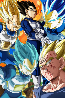 Vegeta Dragon Ball Anime Character Collage Poster