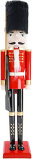35" Wooden Christmas Nutcracker Soldier - Festive Indoor/Outdoor Decor