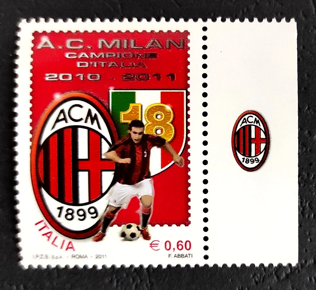 TIMBRE AC MILAN De Record FRANCOLLI D'OR EUR 9,81 - FR