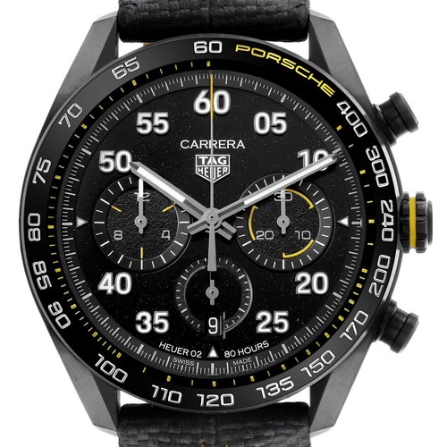 TAG Heuer Carrera Chronograph X Porsche Yellow Racing LE Watch CBN2A1H Box Card