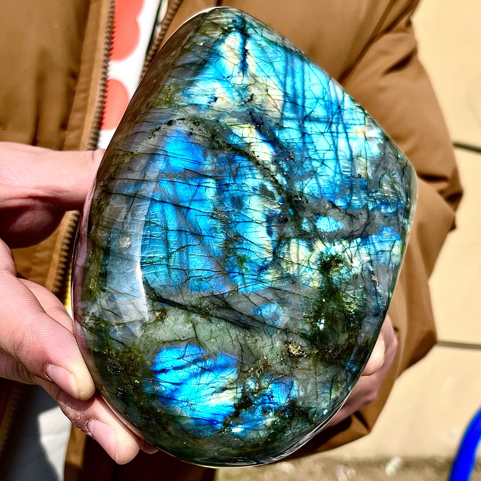 4.01LB Natural elongated stone Madagascar polished crystal healing stone