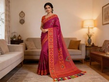 84 Count Pure Handloom Dhakai Jamdani Saree   Traditional Elegance with Tarcel