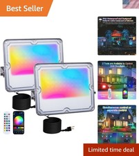 RGB LED Flood Lights Outdoor 30W, 3000LM, Bluetooth Control, 16 Million Colors