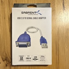 Sabrent USB 2.0 to DB9 RS-232 Serial Adapter CB-DB9P Portable Easy Install Blue