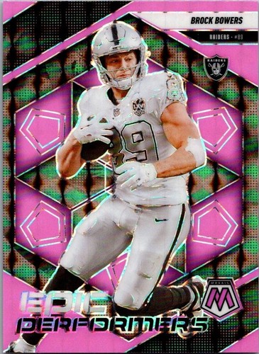 2025 Panini Mosaic Brock Bowers #4 RC Epic Performers Pink Fluorescent Raiders