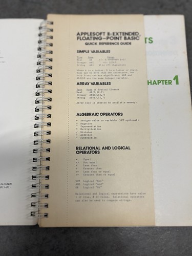Apple AppleSoft II Programación Básica Manual de Referencia Informática De Colección - Imagen 7 de 12