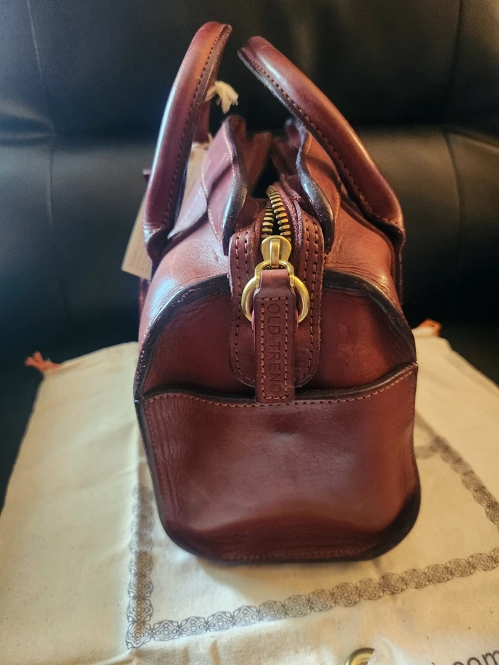 Old Trend Larkspur Satchel Purse Bag 100% Genuine Leather NWT Brown With Strap - Image 4 of 4