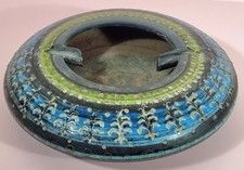 Vintage Aldo Londi Bitossi Mid Century Blue Green Ashtray Mid Century Modern