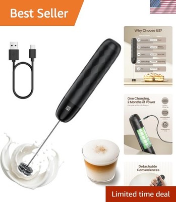 Rechargeable Milk Frother, LunaFro Mini Handheld Electric Foam Maker Detachab...