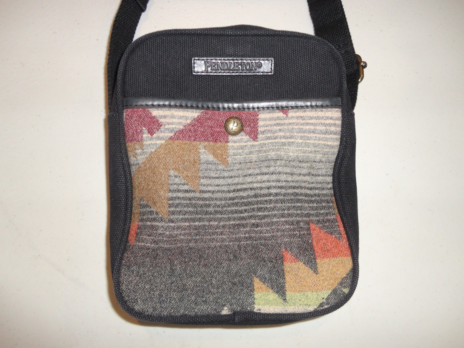 Pendleton Black Canvas  Wool Camera Style bag - image 2