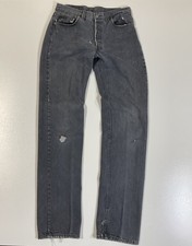 Vintage Levis 501 Jeans Mens 31x35 Gray Denim Straight Leg Button Fly USA 80s