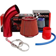 Kaltlufteinlass Kit 76 mm Luftfilter Ansaugrohr Aluminium rot Auto Tuning