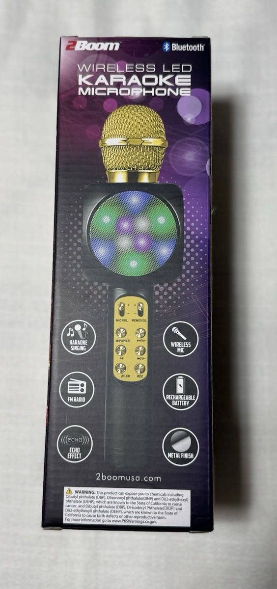 Two Boom Wireless LED Karaoke Microphone Bluetooth 4 In 1 .. | eBay