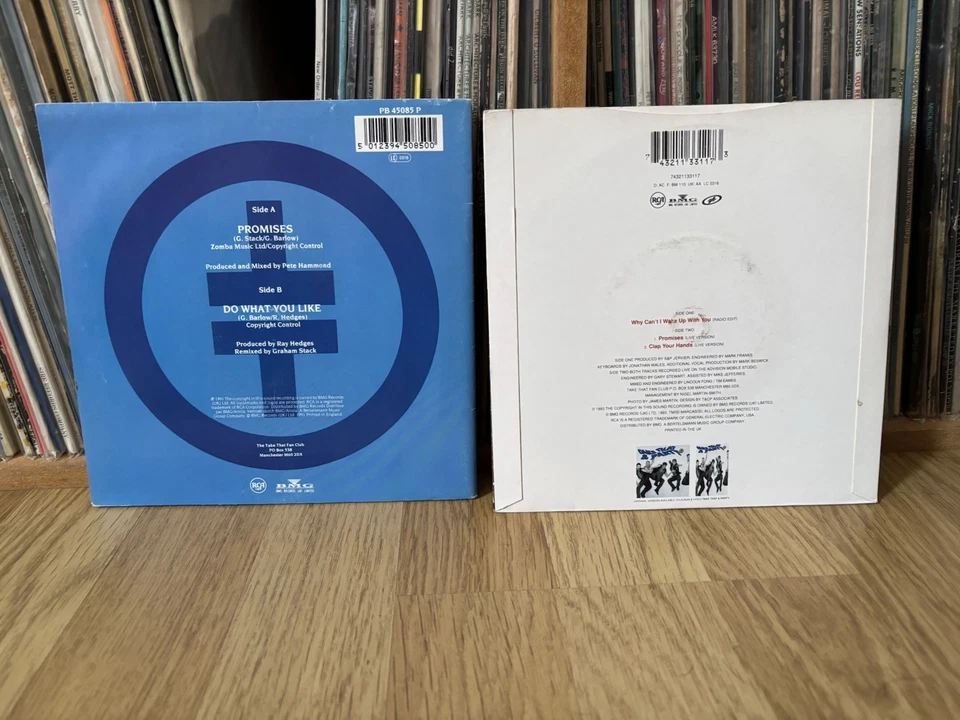 TAKE THAT ~ Promises / Why Can't I Wake Up 91/93 UK 7" Singles, Poster Slve ~ EX - Image 2 of 4