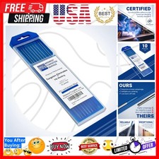 TIG Welding Tungsten Electrodes 10-Pack Blue - 2 Lanthanated Tungsten WL20/E...