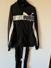 PUMA Black White Track Suit L/XL Sport Lifestyle Logo Set Y2K Style