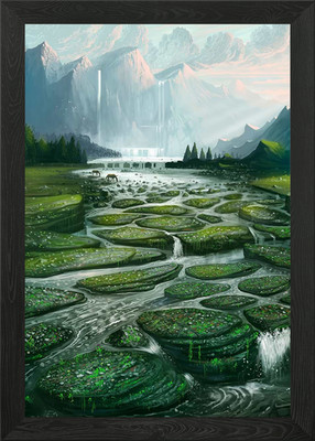 Der große Wasserfall gerahmtes Wandbild Poster Leinwanddruck Bild