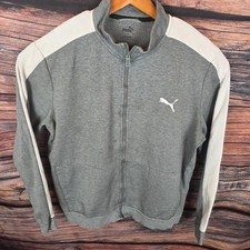 Puma Zip up Jacket Grey White Large Used defect