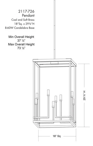 Minka Lavery 2117 Union Estates 8 Light 18"W Multi Light Pendant - Coal / Soft - Picture 6 of 9