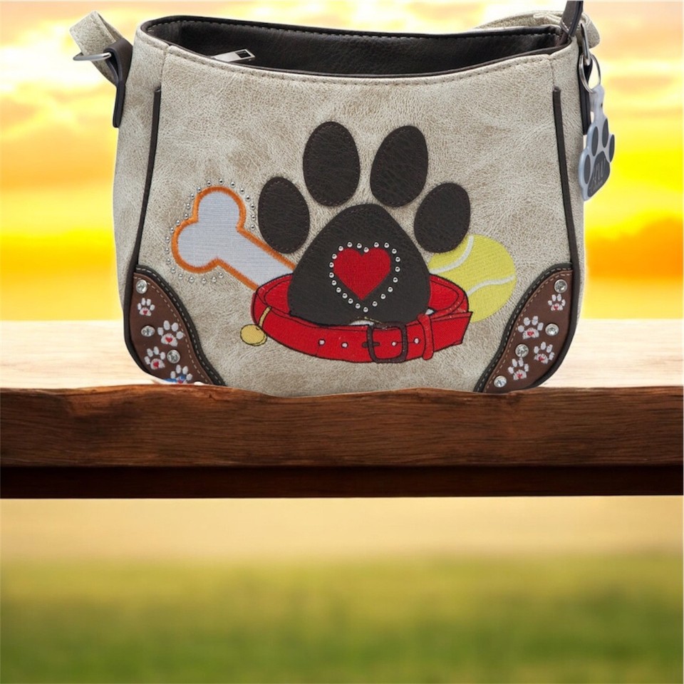 Paw German Shepherd Pattern Print Crossbody Bags