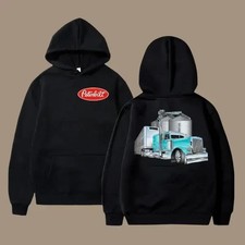 Peterbilt Feed Hauler Truck Graphic Hoodie Blue Grain Hauling Hoodie