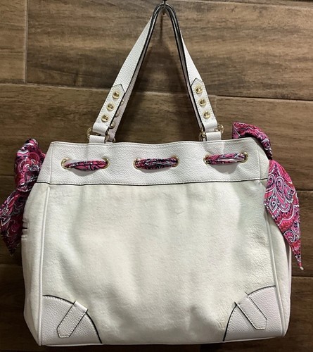 Juicy Couture Y2K Daydreamer Tote Bag Purse Velour Double Bow Logo Charms NewTag - Picture 9 of 23