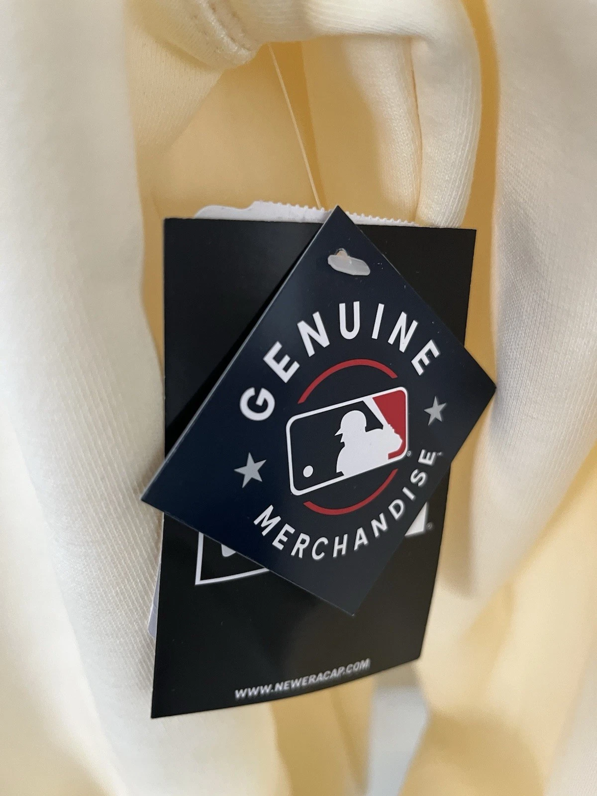 OFF WHITE Felpa con cappuccio pullover uomo L.A. Dodgers New Era crema oro collezione campionato