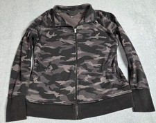 Athleta Triumph Printed Hoodie Women's Large Tall L/T Black Camo Full Zip Jacket