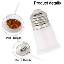 E26/E27 Light Bulb Socket Extender 3cm Extension Base for Brighter Room