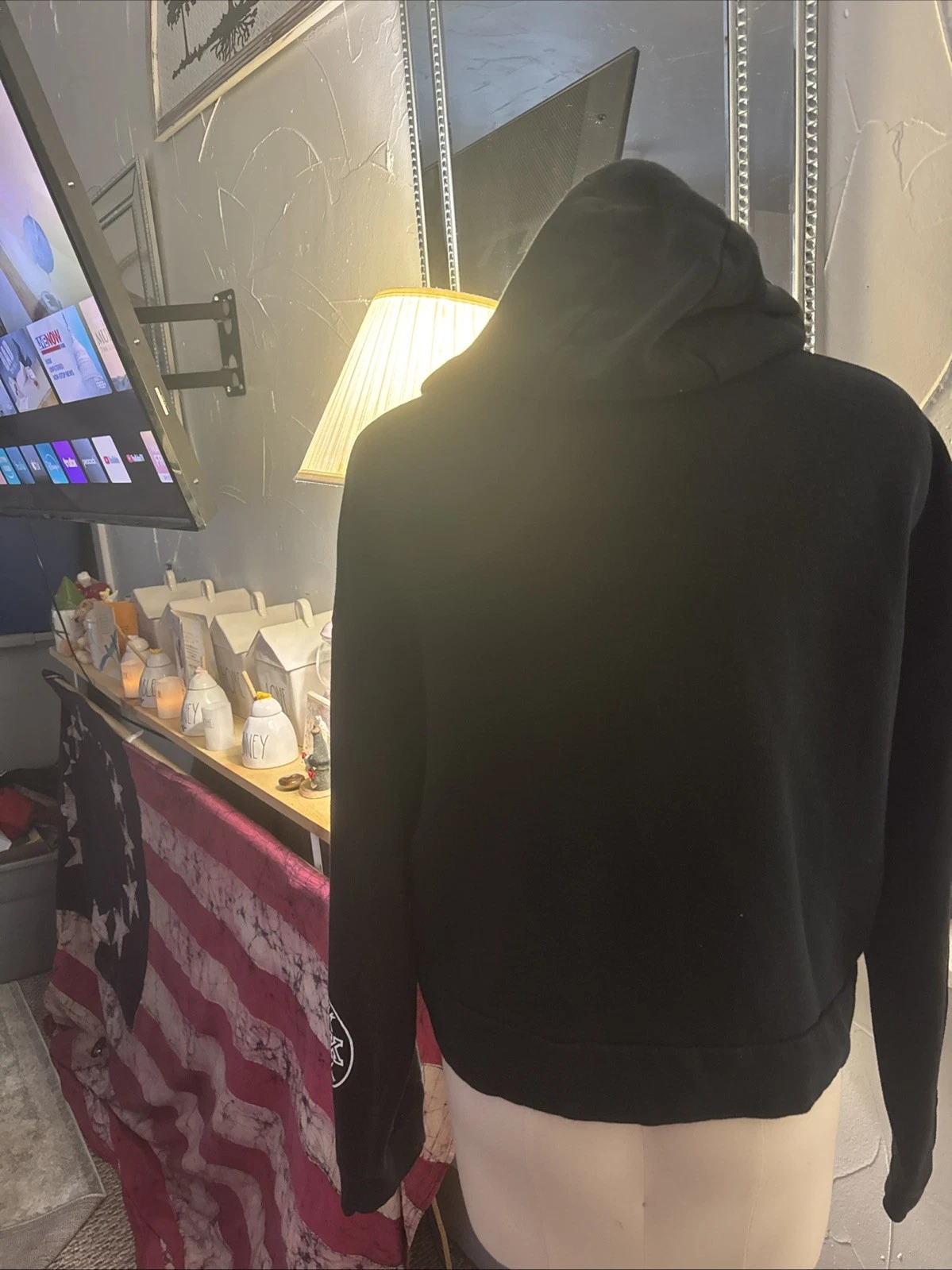 UNDERCOVER Victoria Secret ROSA Perfetta Quarter Zip Felpa con Cappuccio Donna Taglia Large L Nera