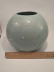Haeger Vase Round Orb Ball Aqua Blue Green Pottery VTG 80/90s W/ Tag Grannycore