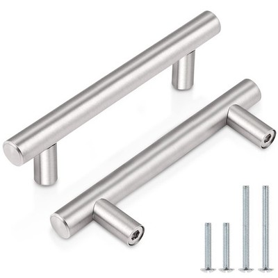 Probrico (10 Pack 3 Inch Hole Centers Euro T hole center 3'', Brushed Nickel 