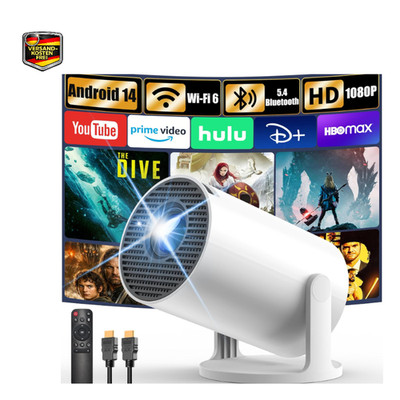 Yoton Mini Beamer 4K Full HD 1080P Android 14 WiFi 6 Bluetooth