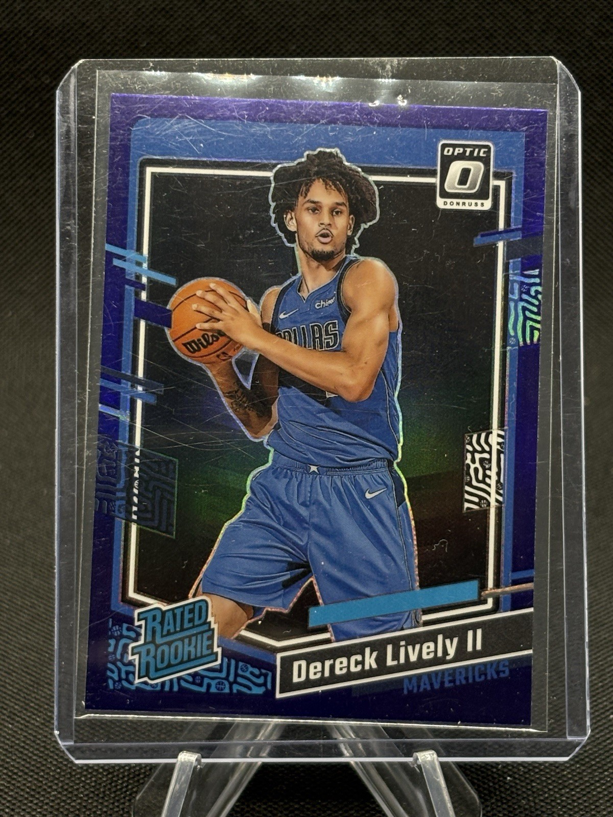 2023-24 Donruss Optic Dereck Lively II Purple Prizm Rated Rookie #245 Mavericks