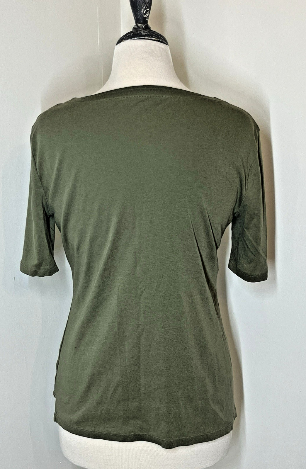 Talbots Shirt Womens Medium Solid Green Pima Cott… - image 3