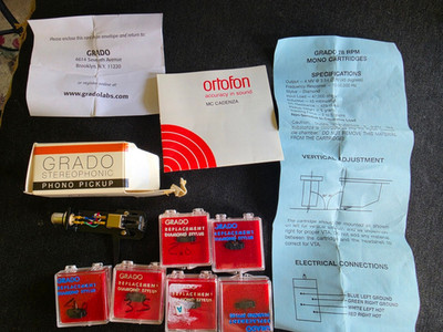 Grado Kit 78e Mono Phono Cartridge Headshell 6 Stylus 78 records DJ100i Green1