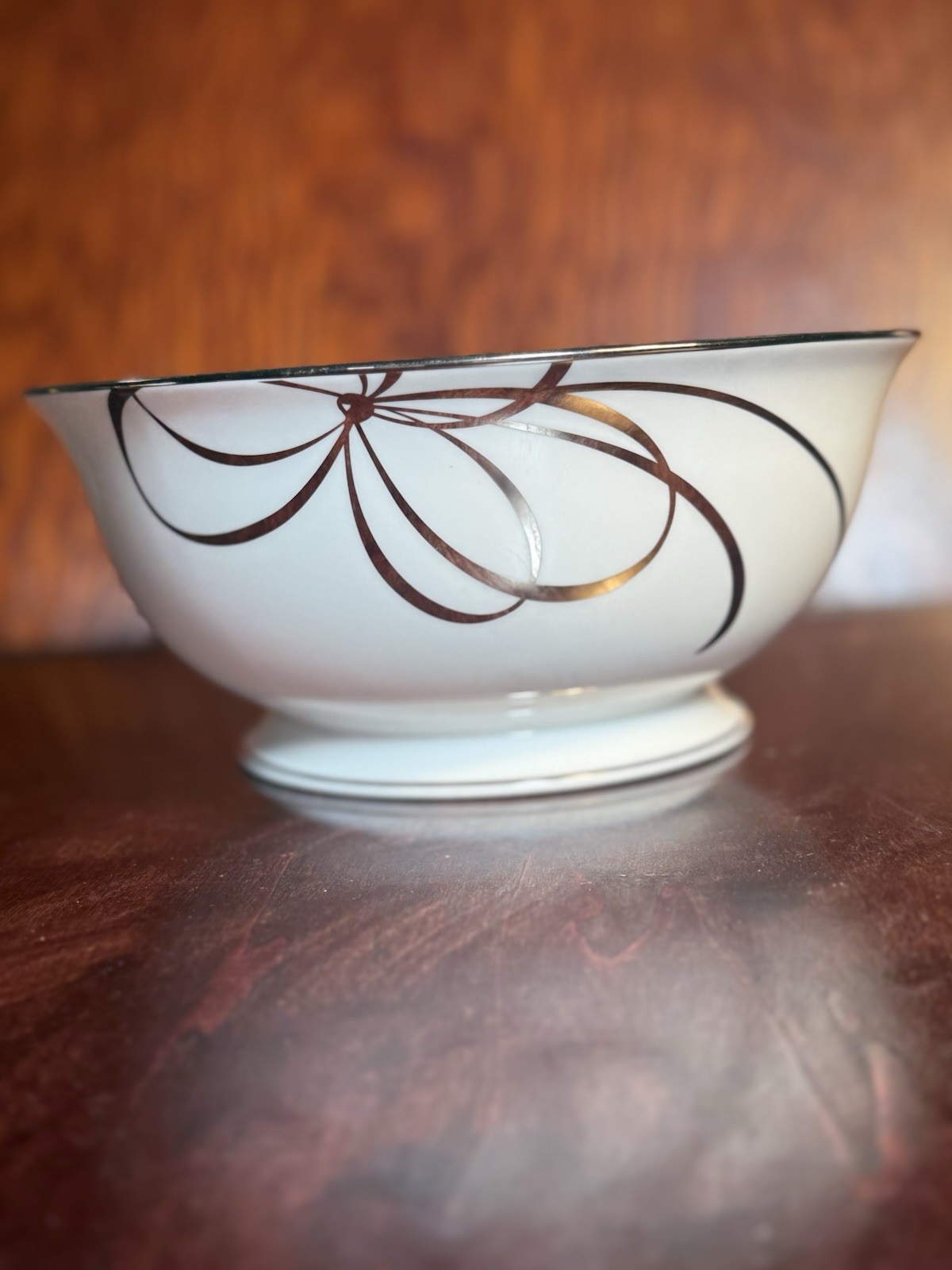 Lenox Kate Spade Belle Boulevard Platinum Rim 8 3/4 " Serving Bowl  NEW thumbnail 2