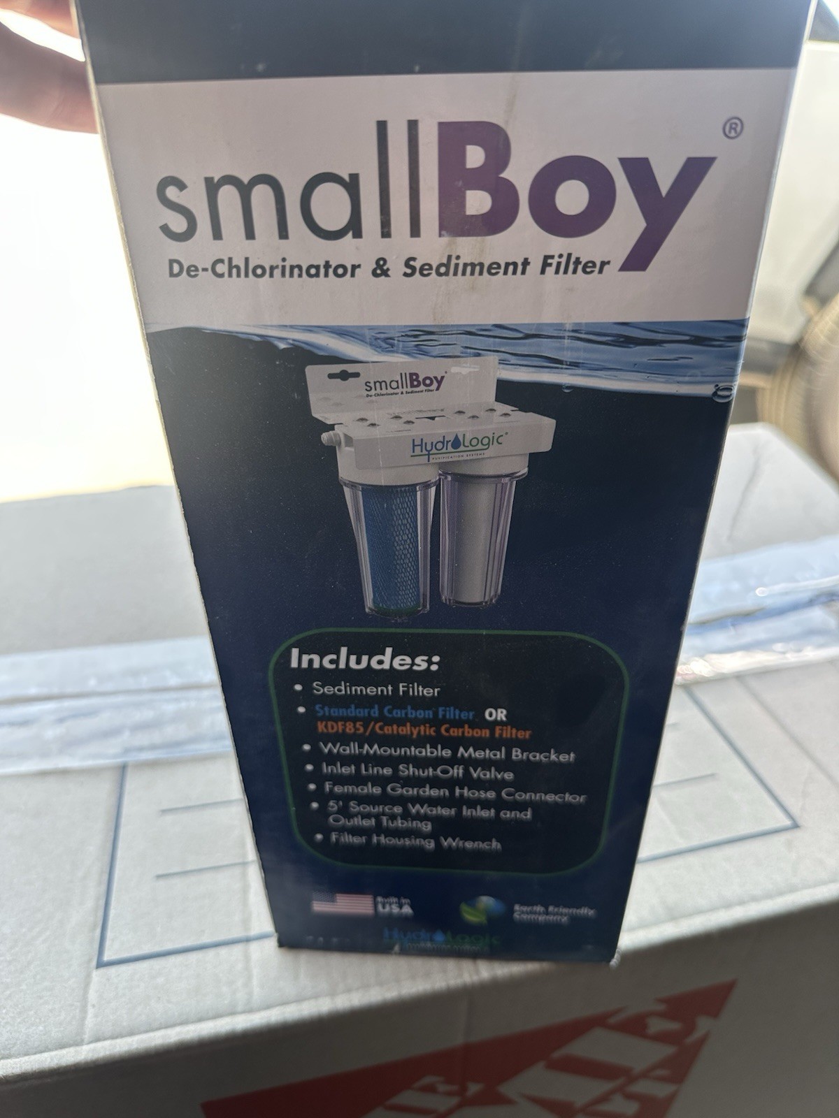 Hydro Logic Small Boy Water Filtration System De-Chlorinator Sediment Filter USA