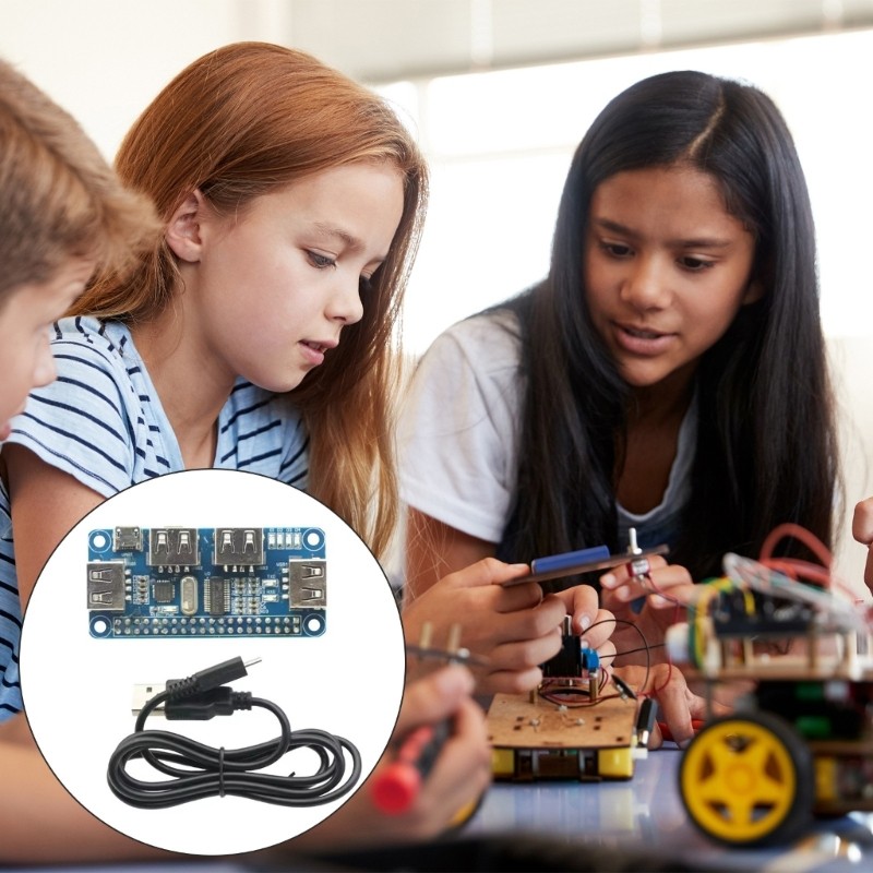 Compact USB Hub Adapter with UART Converter for Raspberry Pi Onboard Use