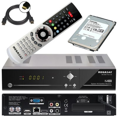 HD TWIN Sat Receiver Megasat 935 + 1TB Festplatte LAN PVR Live TV Stream USB