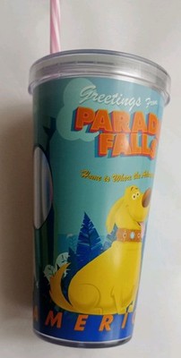 DISNEY PIXAR UP 'GREETINGS FROM PARADISE FALLS'  PIXAR UP 3D TUMBLER WITH STRAW