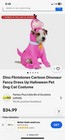 Dino Flintstones Cartoon Dinosaur Fancy Dress Up Halloween Pet Dog Cat Costume