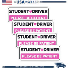Student Driver Sticker Decal, Non-Magnetic, Please Be Patient Safety SSize: 4PCS