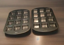 Two Wilton Heavy Non-Stick 2 1/2" Square Cupcake~Brownie Baking Pans 12-Cavity