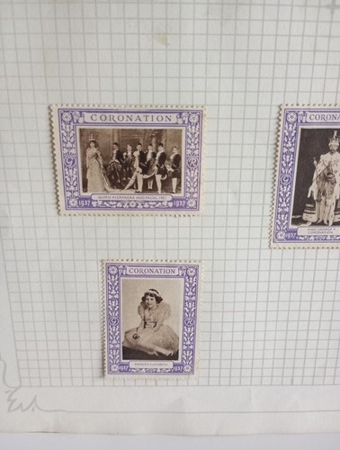 King George VI 1937 Coronation Lot of 11 Cinderella Stamps on Album Page. VGC. - Picture 5 of 9