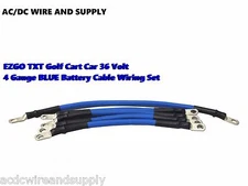 4 Awg HD Golf Cart Battery Cable 5 pc Set BLUE E-Z-GO 94/UP TXT 36V  U.S.A MADE