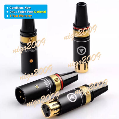 New T6S XLR Gold-Plated Plug Female Male Plug Red Black T6SXLR 1-Year Warranty