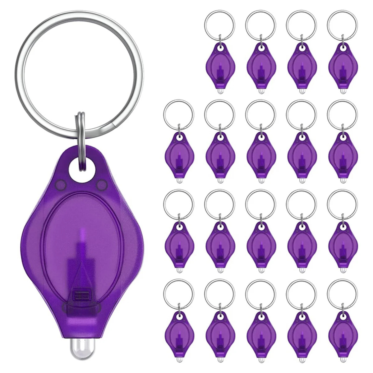 Mini UV LED Keychain Flashlight 10 Lumen Portable Purple Light 20 Pack US