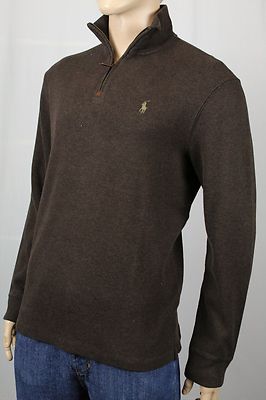 Polo Ralph Lauren Brown 1/2 Half Zip Sweater Tan Pony NWT | eBay