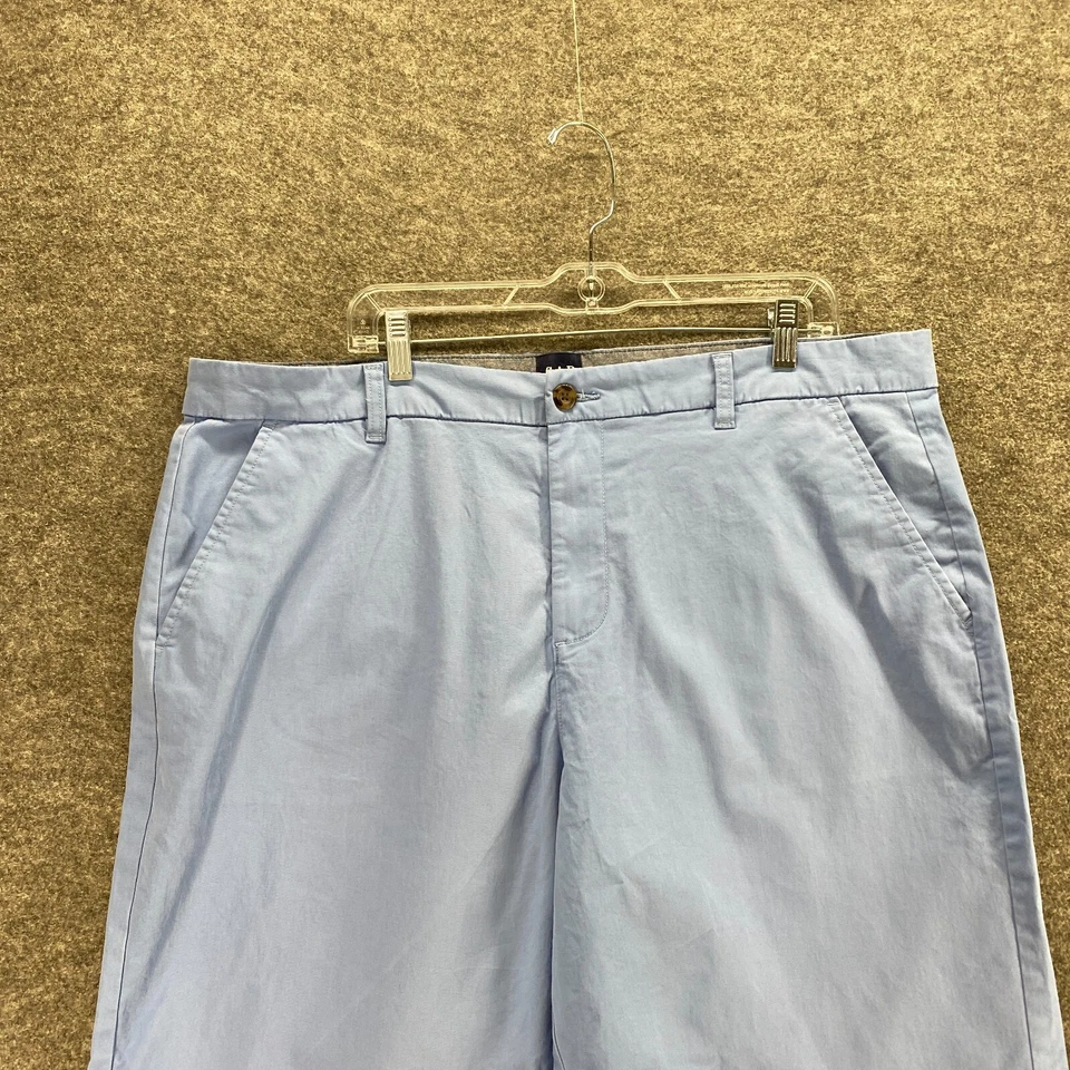 Pantalones Cortos Gap Hombres 40 Azul Tiro Alto Frente Plano Algodón Bermudas Bolsillos Ajuste Regular Foto 3 de 4